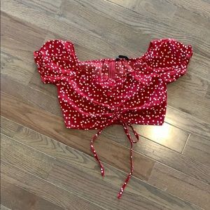 Heart-print crop top